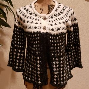 Christopher & Banks Blk/W Swing Sweater